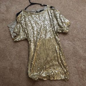 Gold Sequin Cocktail Dress